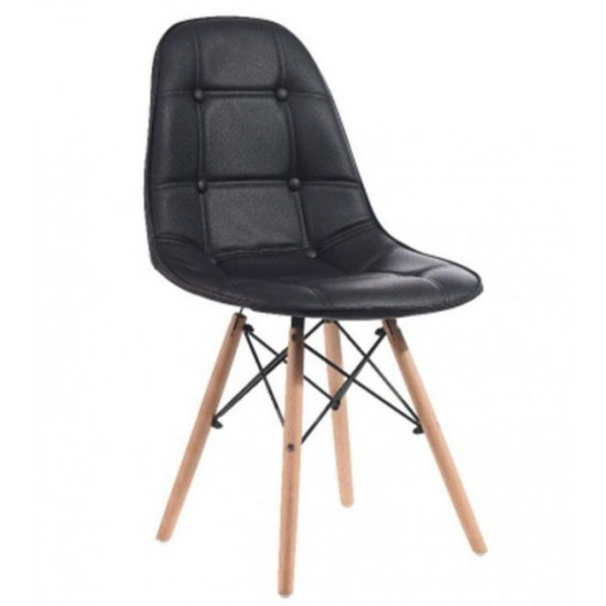 Dining chair Tower Soft 460*420*820 Wood/leatherette, color Black/Beech Group SDM