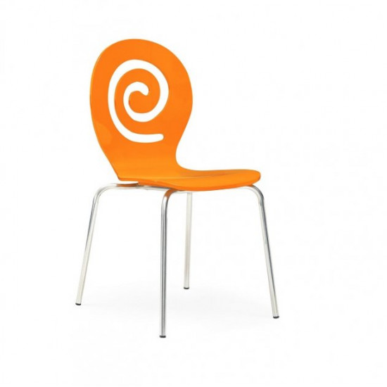 Dining chair Lev 480*430*820 (stackable) Metal/wood, color Orange Group SDM