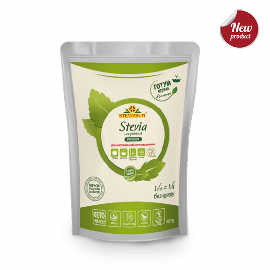 Sweetener Steviasan stevia and erythritol powder 300 g