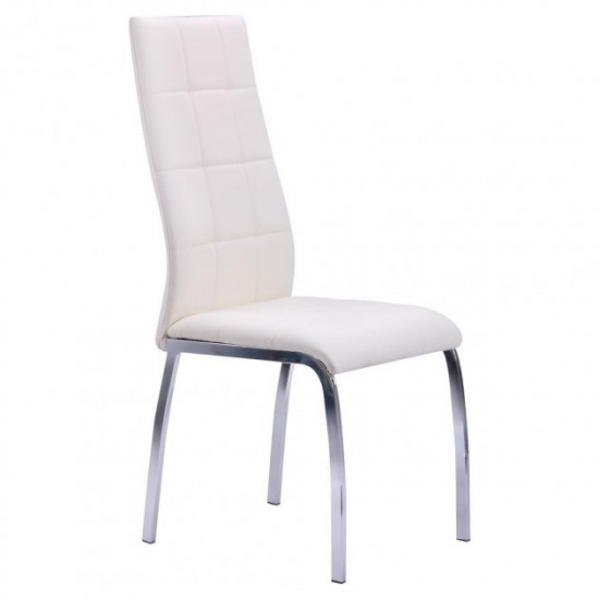 Dining chair Castile 101*430*530 Metal/Leatherette, chrome color/Milk AMF