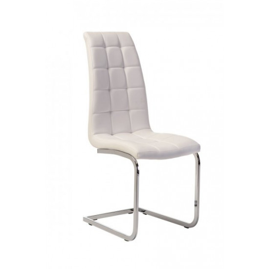 Dining chair S-117 /1060*425*580 chrome plated metal / leatherette color White Wind Furniture