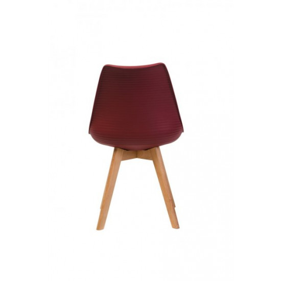 Dining chair P-01/800*480*560 Wood/plastic+leatherette color Burgundy Wind Furniture