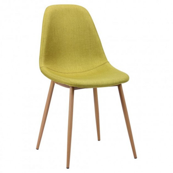 Dining chair Lucia 870*440*520 Steel/Textile, color beech/Light olive AMF