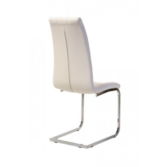 Dining chair S-117 /1060*425*580 chrome plated metal / leatherette color White Wind Furniture