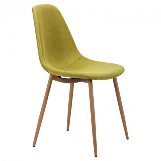 Dining chair Lucia 870*440*520 Steel/Textile, color beech/Light olive AMF