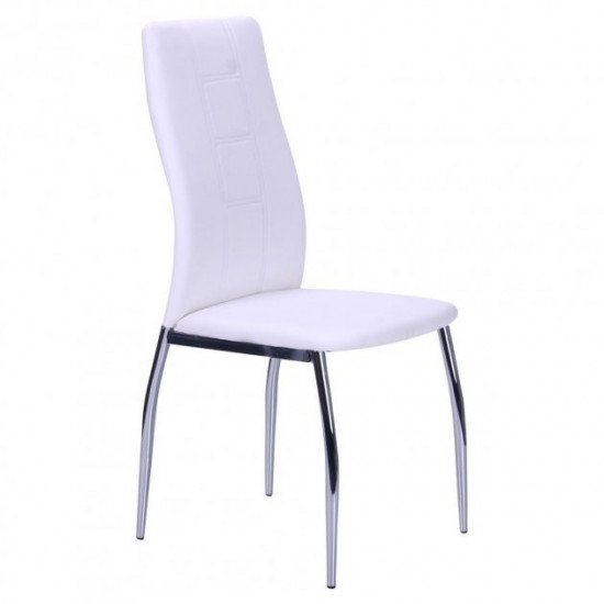 Dining chair Nicholas 1000*440*530 Metal/Leatherette, chrome/White AMF