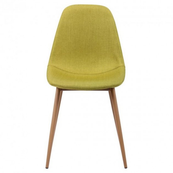 Dining chair Lucia 870*440*520 Steel/Textile, color beech/Light olive AMF