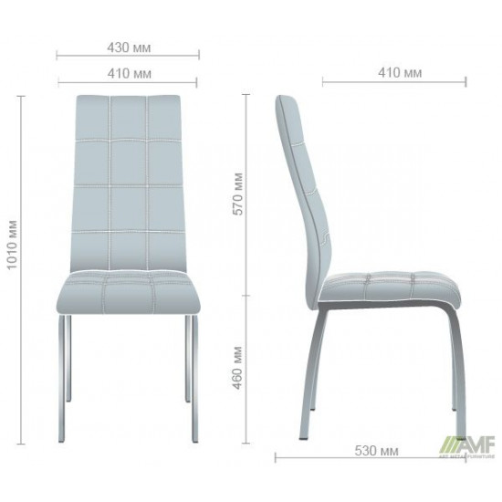 Dining chair Castile 101*430*530 Metal/Leatherette, chrome color/Milk AMF