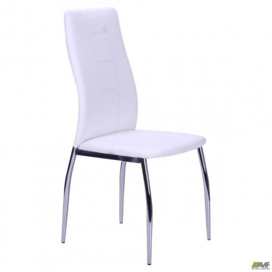 Dining chair Nicholas 1000*440*530 Metal/Leatherette, chrome/White AMF