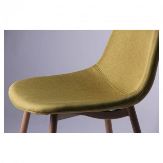 Dining chair Lucia 870*440*520 Steel/Textile, color beech/Light olive AMF