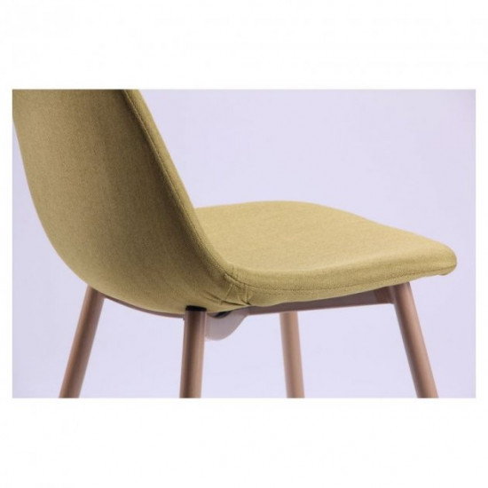 Dining chair Lucia 870*440*520 Steel/Textile, color beech/Light olive AMF