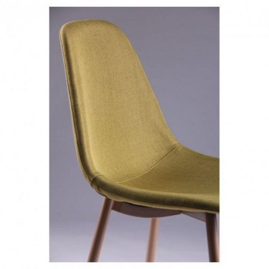 Dining chair Lucia 870*440*520 Steel/Textile, color beech/Light olive AMF