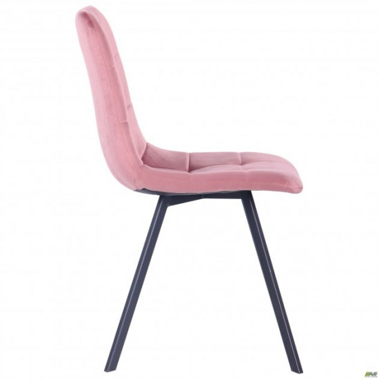 Dining chair Harlem 850*460*560 Steel/Textile, color black/velor pink antique AMF