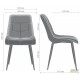 Dining chair Arkansas 880*490*610 Steel/Textile, color black/melange gray AMF