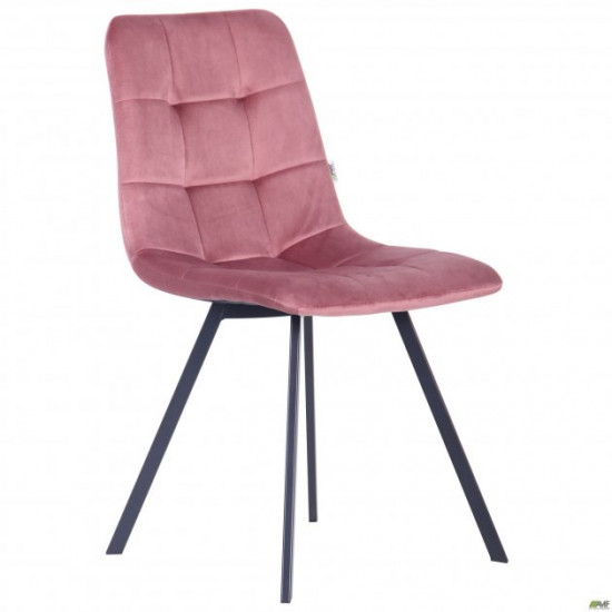 Dining chair Harlem 850*460*560 Steel/Textile, color black/velor pink antique AMF