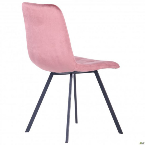 Dining chair Harlem 850*460*560 Steel/Textile, color black/velor pink antique AMF