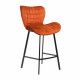 Bar stool B-22 /1010*530*570 black metal/fabric corduroy copper Wind Furniture