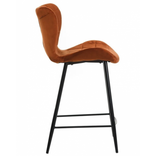 Bar stool B-22 /1010*530*570 black metal/fabric corduroy copper Wind Furniture