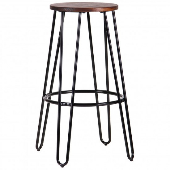 Bar stool Hendrix 750*330*400 Steel/Wood, black/walnut AMF