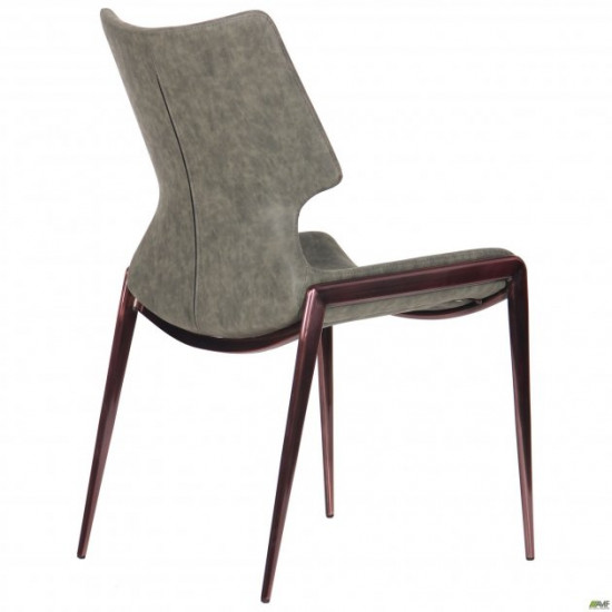 Chair Raffle brass/pine 930*510*610 Steel/Leatherette, copper color/PU Pine AMF