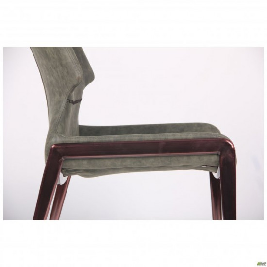 Chair Raffle brass/pine 930*510*610 Steel/Leatherette, copper color/PU Pine AMF