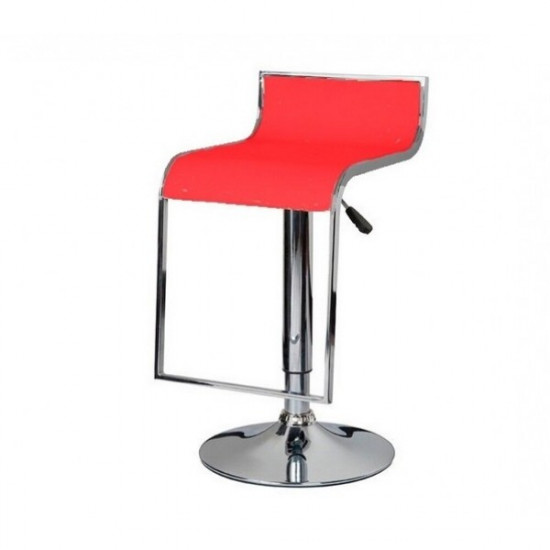 Bar chair Zh8 560/780*370*420 Metal/leatherette, color Chrome/Red Group SDM