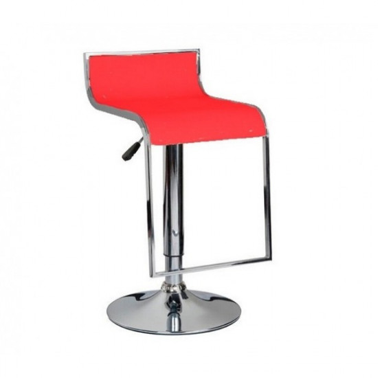 Bar chair Zh8 560/780*370*420 Metal/leatherette, color Chrome/Red Group SDM