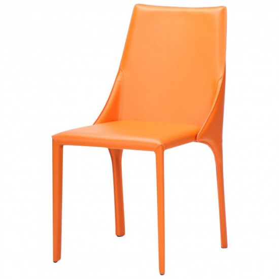 Chair Artisan orange leather 860*450*590 Steel/Leather, color Orange AMF