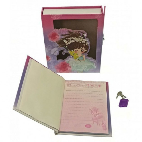 Notebook for girls with a lock 16.5x13x3.5 cm 30734