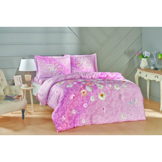 Double Euro set TAC Serlina Pink Satin