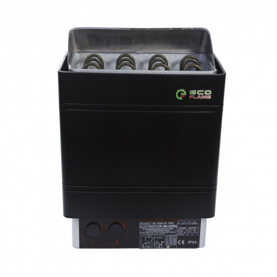 Electric heater EcoFlame AMC 60D, 6 kW, 9 cubic meters, 220/380V, with CON4 remote control