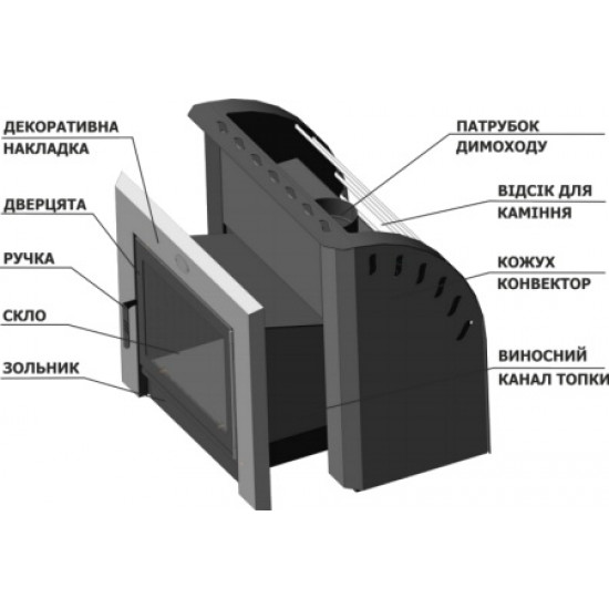 Wood-burning heater Novaslav Cascade PKS-04 K, 26 cubic meters