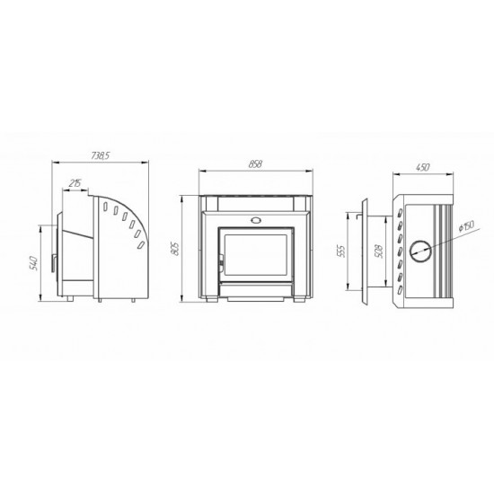 Wood-burning heater Novaslav Cascade PKS-04 K, 26 cubic meters