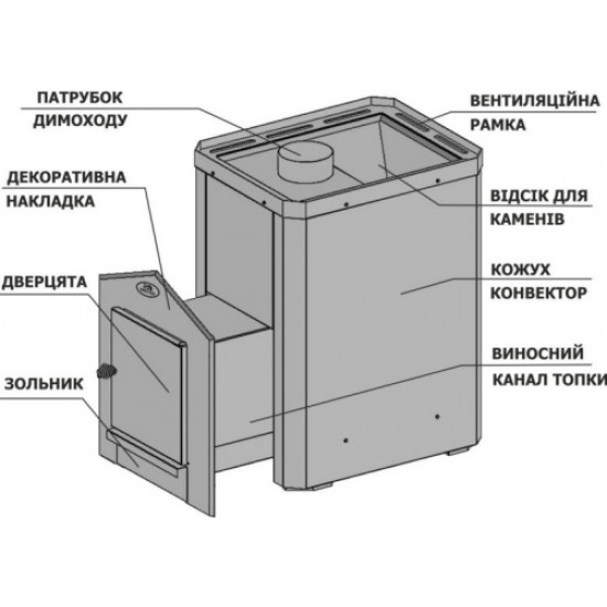 Wood-burning heater Novaslav Klasik PKS-04 Ch S2, 26 cubic meters