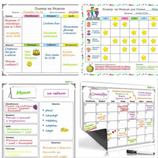 Planner Diary with Marker Magnetic Motivator for the Month on the Refrigerator A3