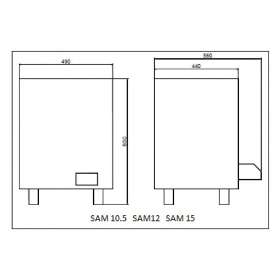 Electric heater EcoFlame SAM-D12, 12 kW, 18 cubic meters, 380V, with CON6 remote control