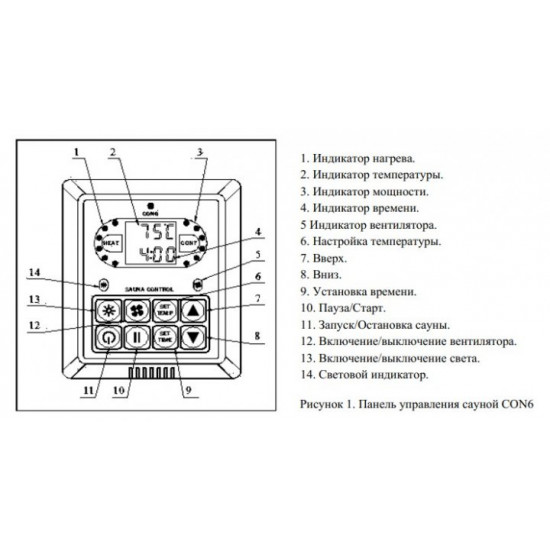 Електрокам'янка Coasts GB90, 9 кВт, 12 м.куб, 220/380В, з пультом CON6