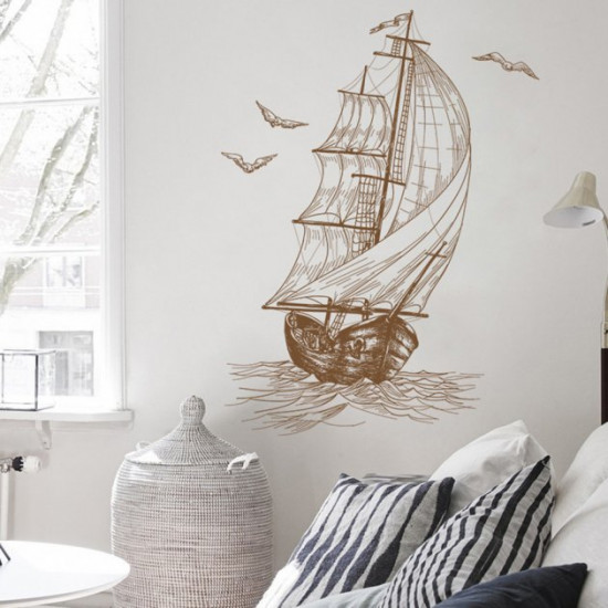 Interior wall sticker Green Life Ship XH6224