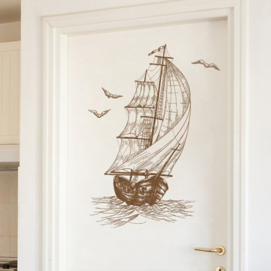 Interior wall sticker Green Life Ship XH6224