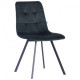 Dining chair AMF Harlem frame black / velor fabric dark green