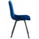 Dining chair AMF Harlem frame black / velor upholstery dark blue