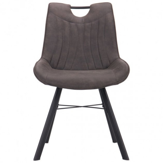 Dining chair AMF Hazer frame black / upholstery cowboy basalt brown