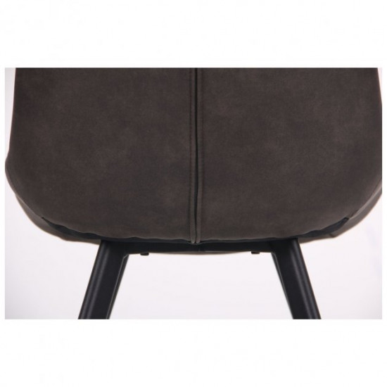 Dining chair AMF Hazer frame black / upholstery cowboy basalt brown