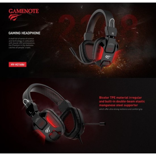 Gaming headphones HAVIT HV-H2168d with microphone