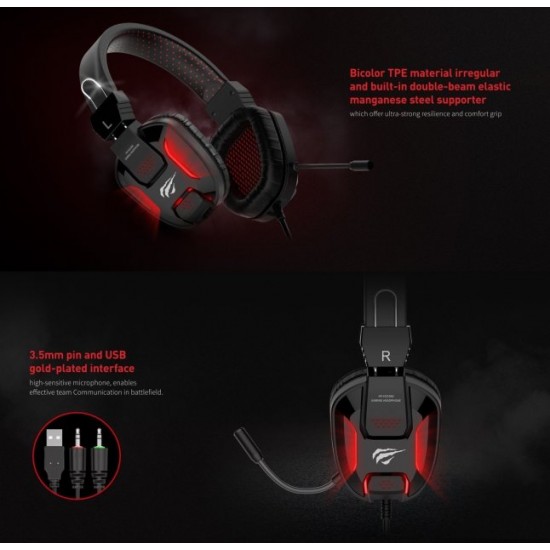 Gaming headphones HAVIT HV-H2168d with microphone