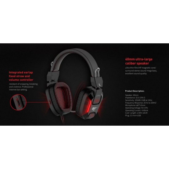 Gaming headphones HAVIT HV-H2168d with microphone