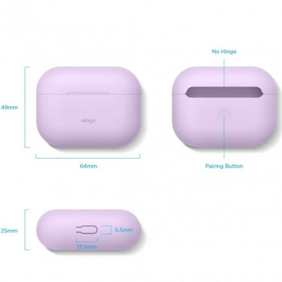 Силіконовий чохол для навушників Elago Original Case for Airpods Pro, Lavender