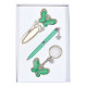 Gift set Langres Fly ballpoint pen + keychain + bookmark green (LS.132001-04)