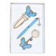 Gift set Langres Fly ballpoint pen + keychain + bookmark blue (LS.132001-02)