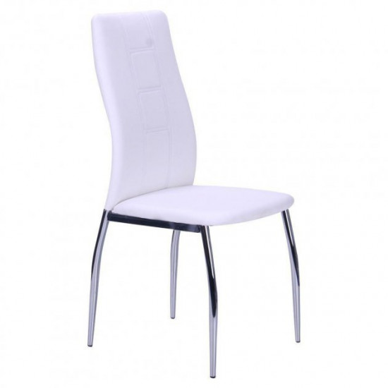 Chair AMF Nicholas DC-325 Base chrome upholstery eco-leather white